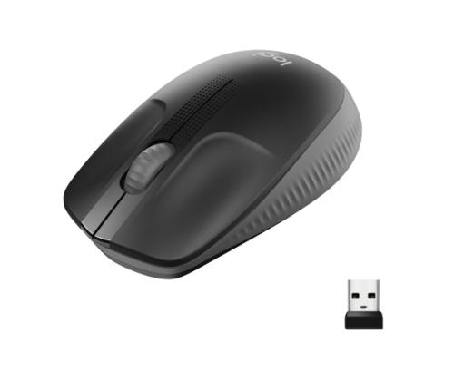 Logitech M190 täysikokoinen langaton hiiri, langaton RF, 1000 DPI, hiilenvärinen