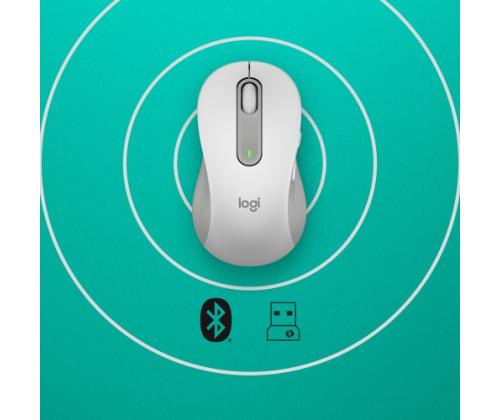 Logitech Signature M650 L LEFT langaton hiiri, RF Wireless + Bluetooth, 4000 DPI, luonnonvalkoinen