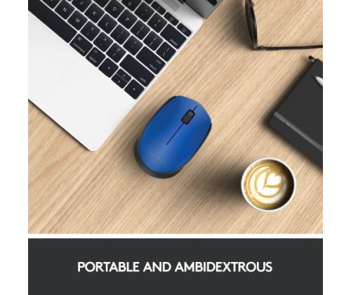 Logitech M171 langaton hiiri RF Wireless, 1000 DPI, sininen/musta