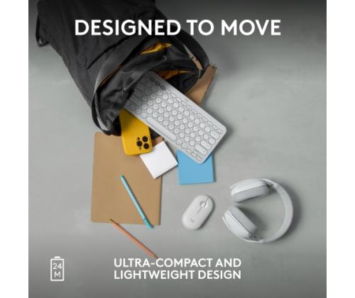 Logitech Pebble 2 M350s langaton hiiri, langaton RF + Bluetooth, 4000 DPI, sävyltään valkoinen väri