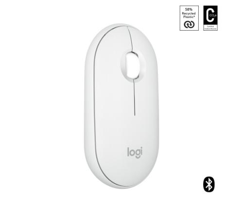 Logitech Pebble 2 M350s langaton hiiri, langaton RF + Bluetooth, 4000 DPI, sävyltään valkoinen väri