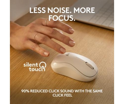 Logitech M240 hiljainen langaton hiiri, Bluetooth, 4000 DPI, luonnonvalkoinen