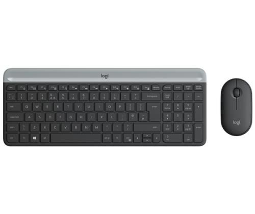 Logitech MK470 Slim Combo langaton näppäimistö + hiiri, US, grafiittipunainen
