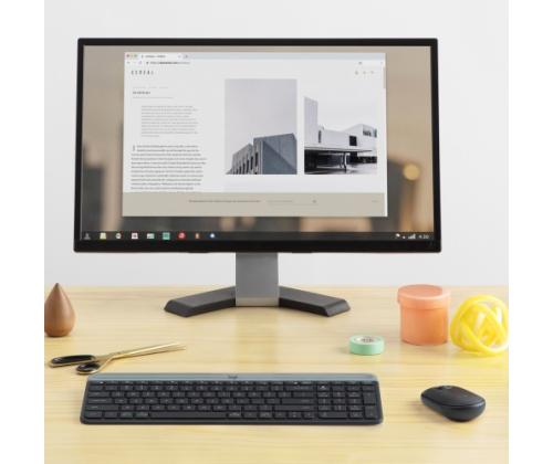 Logitech MK470 Slim Combo langaton näppäimistö + hiiri, US, grafiittipunainen