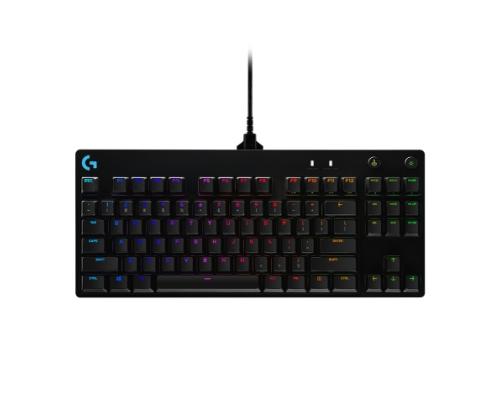 Logitech G PRO Langallinen mekaaninen pelinäppäimistö, Tenkeyless, GX Blue clicky, US INT, musta