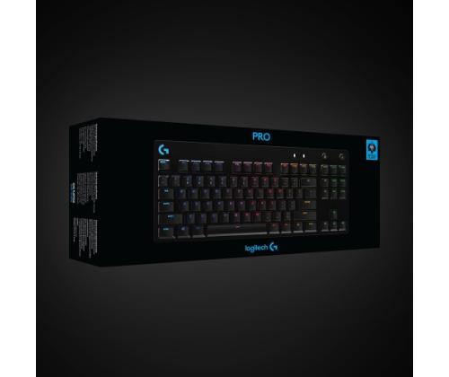 Logitech G PRO Langallinen mekaaninen pelinäppäimistö, Tenkeyless, GX Blue clicky, US INT, musta