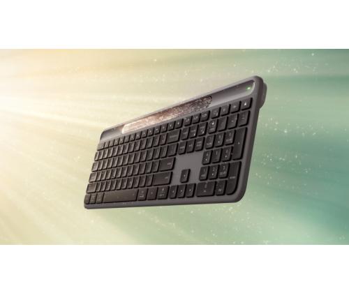 Logitech Signature Slim Solar+ K980 for Business Langaton näppäimistö, RF+Bluetooth, US Int, grafiittipunainen