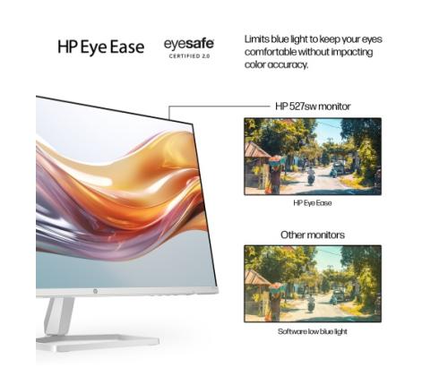 HP 527sw -näyttö 27'' IPS FHD 1920x1080, 5 ms, 300 cd/m2, 100 Hz, Balta