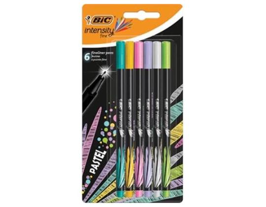 BIC Fineliners INTENSITY FINE PASTEL, sarja 6 väriä 498334