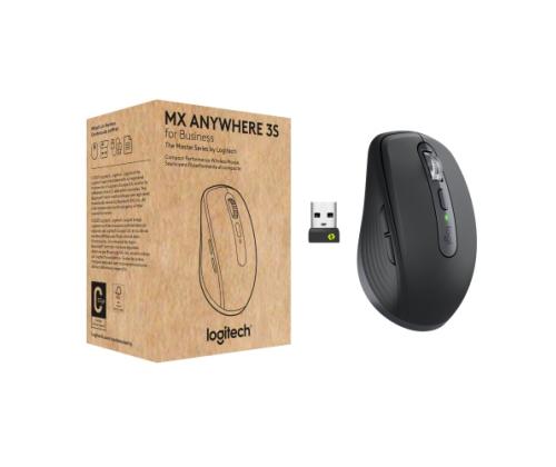 Logitech MX Anywhere 3S for Business langaton hiiri, langaton RF + Bluetooth, 8000 DPI, grafiittipintainen