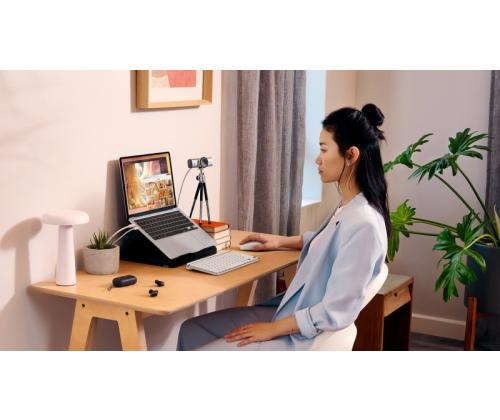 Logitech MX Brio -verkkokamera, 8,5 MP, 4K Ultra HD 3840x2160, USB-C, vaaleanharmaa