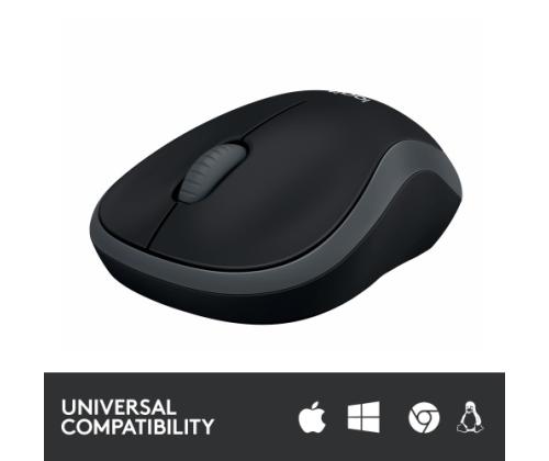 Logitech M185 langaton hiiri, RF Wireless, 1000 DPI, musta/harmaa