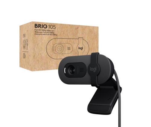 Logitech Brio 105 Business Webcam, 2 MP, FHD 1080p, USB-A, musta, musta