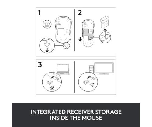 Logitech M185 langaton hiiri, RF Wireless, 1000 DPI, musta/harmaa