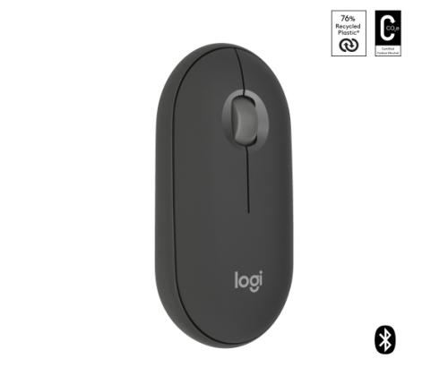 Logitech Pebble 2 M350s langaton hiiri, langaton RF + Bluetooth, 4000 DPI, sävyltään grafiittinen