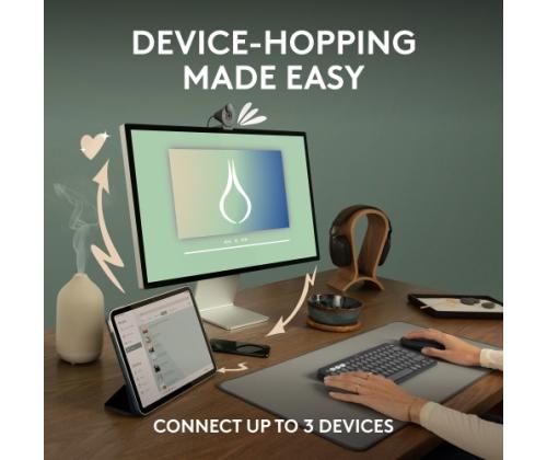 Logitech Pebble 2 M350s langaton hiiri, langaton RF + Bluetooth, 4000 DPI, sävyltään grafiittinen