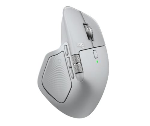 Logitech MX Master 4 langaton hiiri RF langaton + Bluetooth, 8000 DPI, vaaleanharmaa