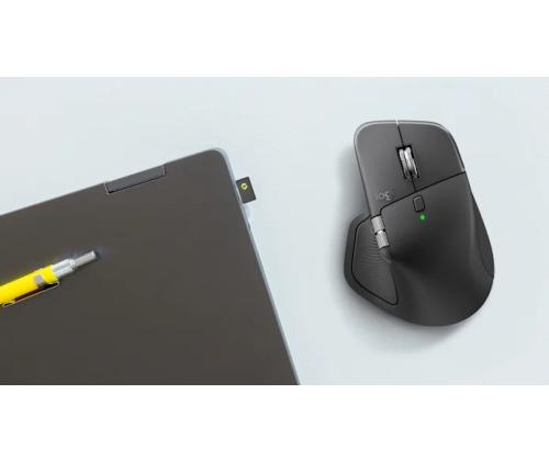 Logitech MX Master 4 langaton hiiri RF langaton + Bluetooth, 8000 DPI, grafiitti
