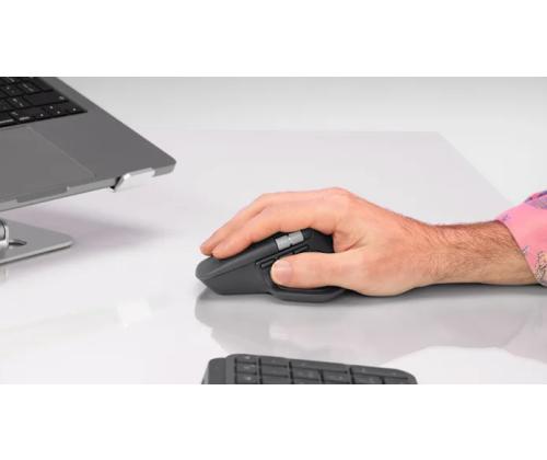 Logitech MX Master 4 langaton hiiri RF langaton + Bluetooth, 8000 DPI, grafiitti