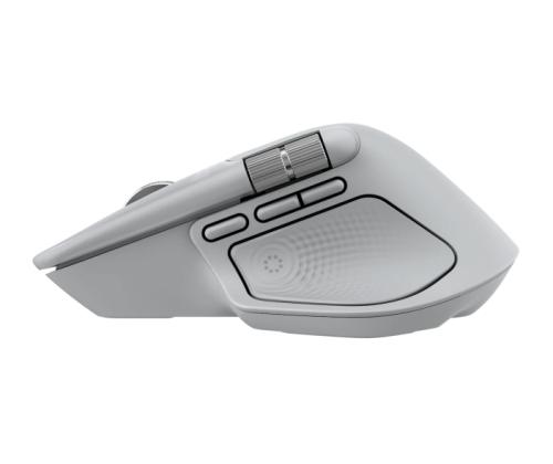 Logitech MX Master 4 langaton hiiri RF langaton + Bluetooth, 8000 DPI, vaaleanharmaa