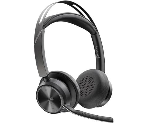 Poly Voyager Focus 2 MS Teams langattomat kuulokkeet, Bluetooth, USB-C/A-sovitin, musta
