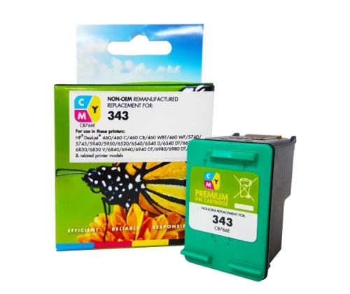 Staattinen ohjaus Yhteensopiva Hewlett-Packard 343 (C8766EE) Tricolor, 260 p.