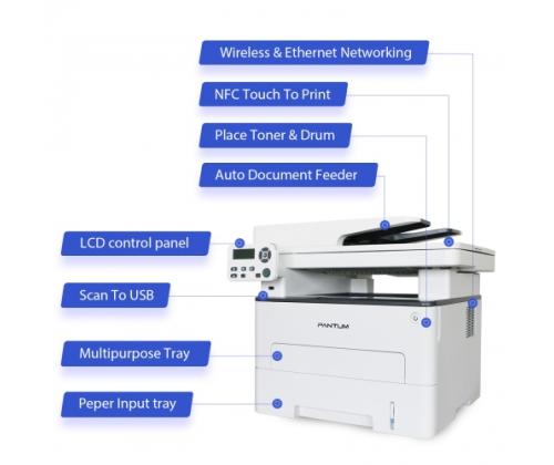 Tulostin Pantum M7100DW, yksivärinen, laser, monitoiminen, A4