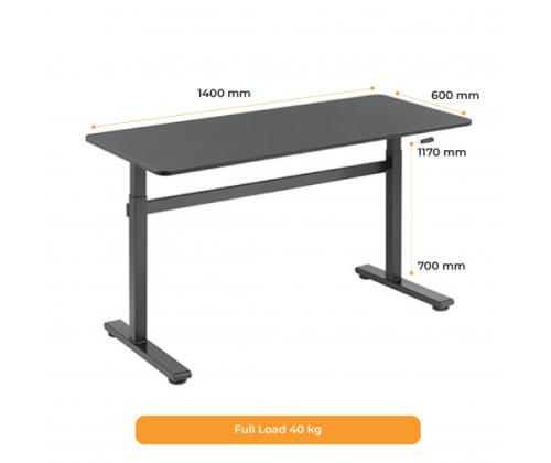 Säädettävän korkuinen pöytä Up Up Loki Musta