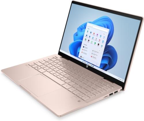 HP Pavilion x360 14-ek2000ny kannettava tietokone 14'' FHD Core 5 120U 16GB 512GB SSD W11H, vaalean ruusun kultainen