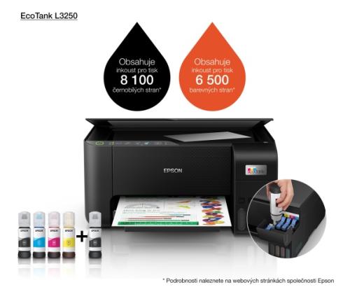 Epson EcoTank L3250 mustesuihkutulostin MFP Color A4 33 ppm Wi-Fi USB (SPEC)