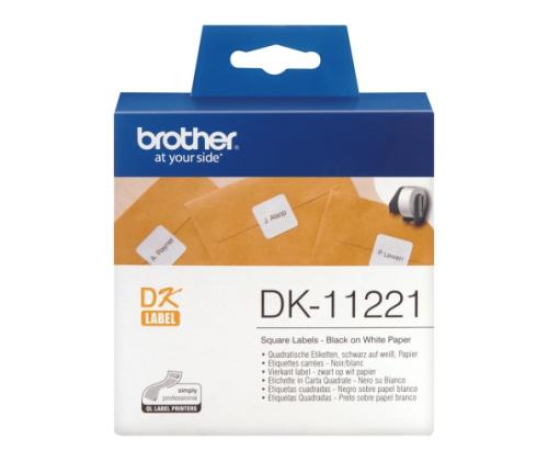 Brother DK-11221 (DK11221) Neliönmuotoiset tarrat, musta valkoisella, 23 mm, 1000 tarraa rullassa