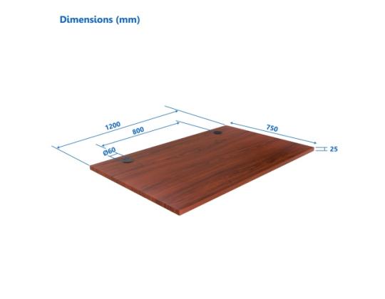 Laminoitu lastulevy Pöytälevy Up Up, tumma pähkinä 1200x750x25mm