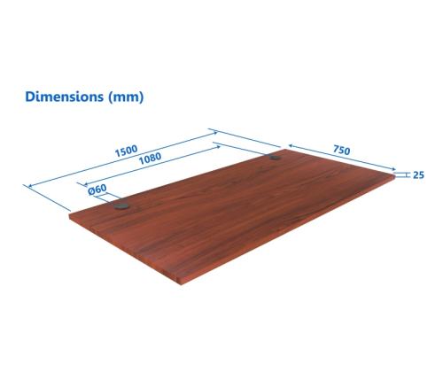 Säädettävän korkuinen pöytä Up Up Bjorn Grey, pöytälevy L Tumma pähkinäpuu