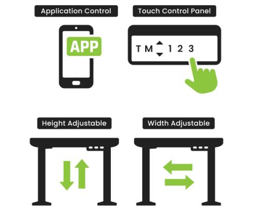 Säädettävän korkuinen pöytä Up Up Bjorn Grey, pöytälevy L Tumma pähkinäpuu