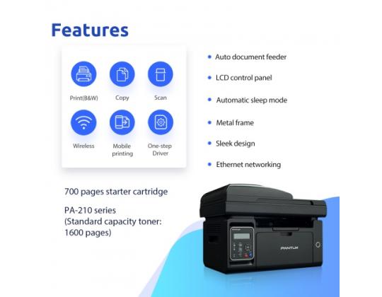 Pantum M6550NW tulostin Laser MFP B/W A4 22 ppm Wi-Fi USB Ethernet LAN