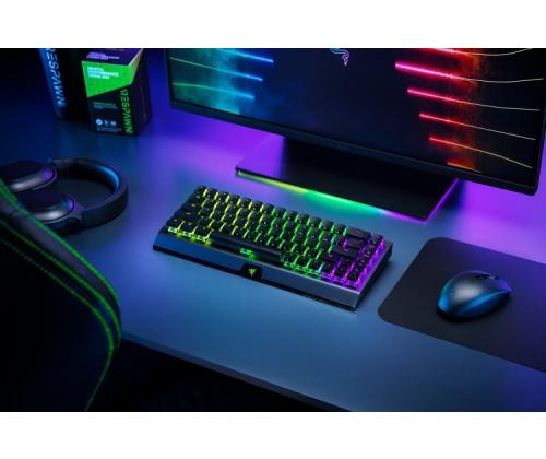 RAZER BlackWidow V3 Mini HyperSpeed Phantom Edition -pelinäppäimistö USB+RF Wireless+Bluetooth/US