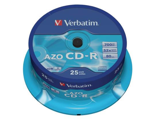 CD-R 700MB 52x Verbatim Crystal 25 kpl kelalla