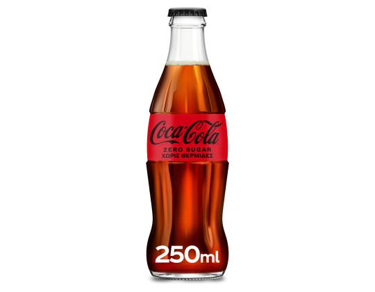 Virvoitusjuoma COCA-COLA Zero 250ml lasipullossa