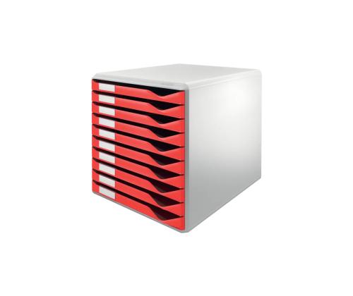Laatikosto 285x290x355 LEITZ 10-laatikkoa A4 punainen