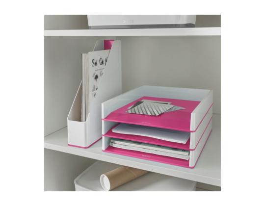 Lehtikotelo Leitz Dual valkoinen/pinkki