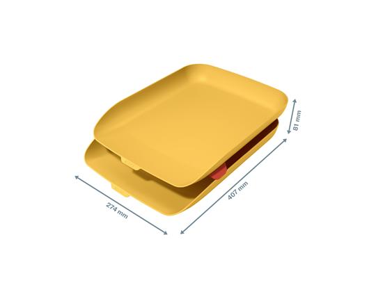 Asiakirjalaatikko LEITZ Cozy A4 keltainen 2 kappaleen pakkauksessa