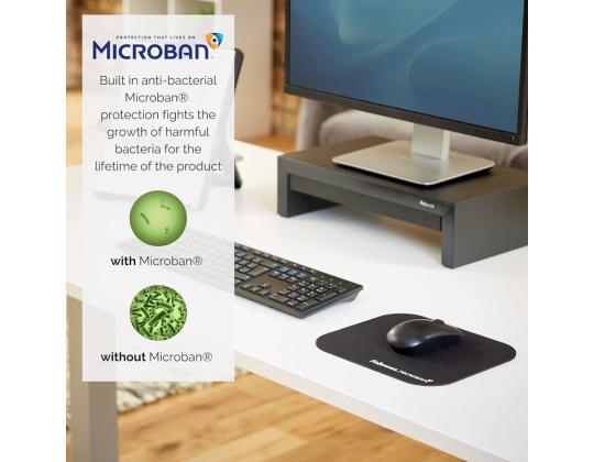 Hiirialusta Microban Fellowes musta (antibacterial)