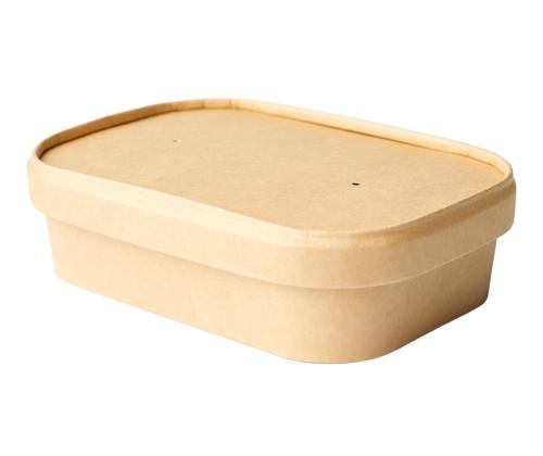 ECOTIME Ruokarasia kannella pahvia 500ml 4 kpl (ruskea, neliönmuotoinen)