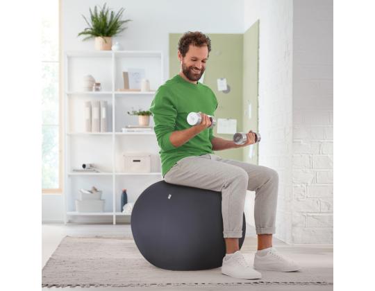 Istuinpallo ergonominen LEITZ Ergo 65cm.Anti-Roll-Away tummanharmaa