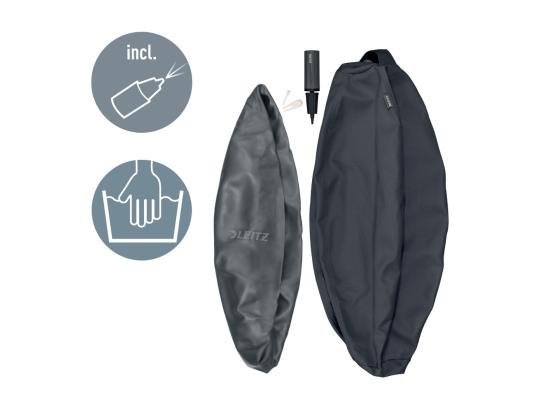 Istuinpallo ergonominen LEITZ Ergo 65cm.Anti-Roll-Away tummanharmaa