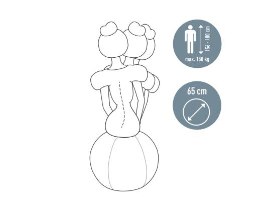 Istuinpallo ergonominen LEITZ Ergo 65cm.Anti-Roll-Away tummanharmaa