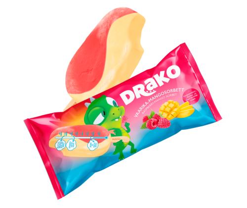 DRAKO Vadelma-mangosorbetti 100ml/90g x 40