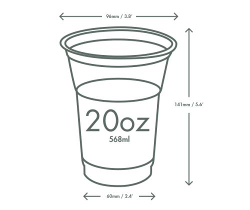 Juomatulpat (kylmät juomat) VEGWARE 600ml 50kpl