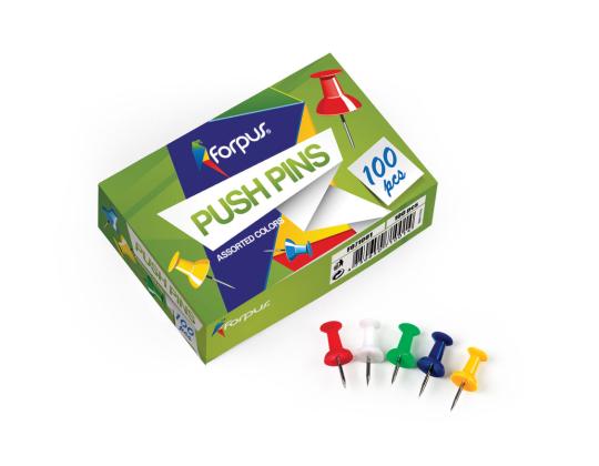 Värilliset karttaneulat FORPUS 100 kpl pakkauksessa