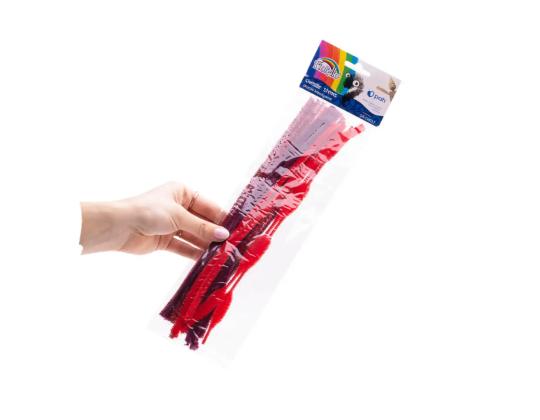 Hiuslanka 6mm 30cm 20kpl pakkauksessa punaiset